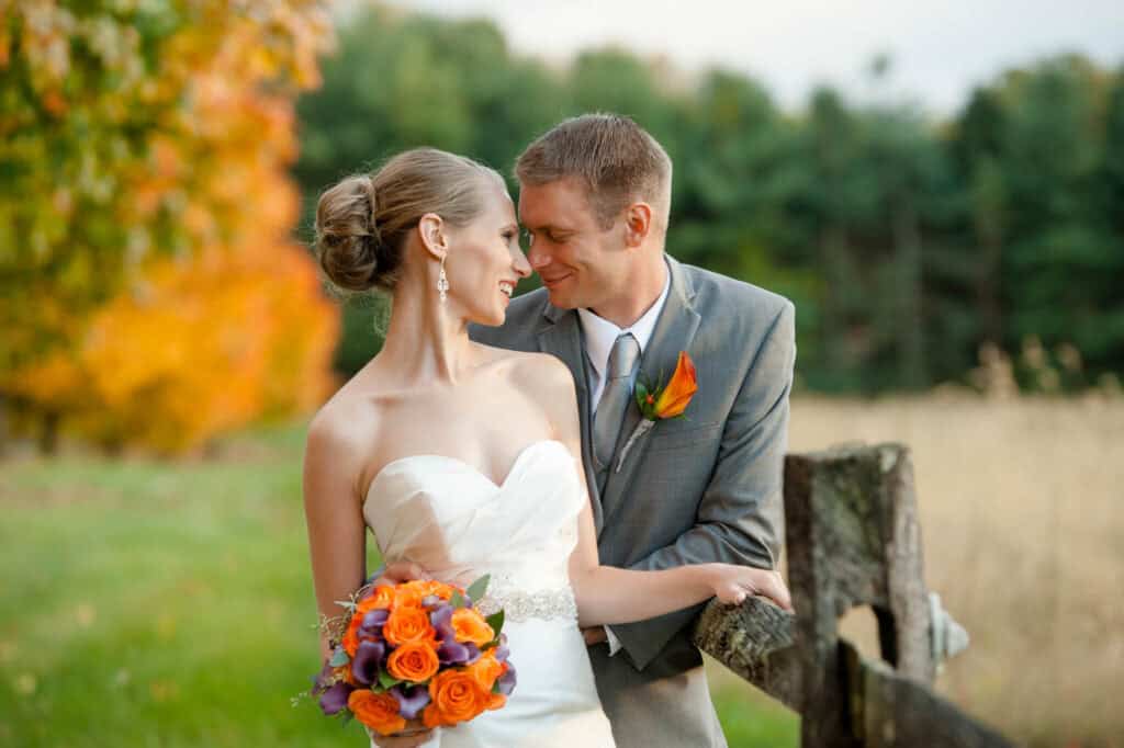 Gwen and M on their wedding day