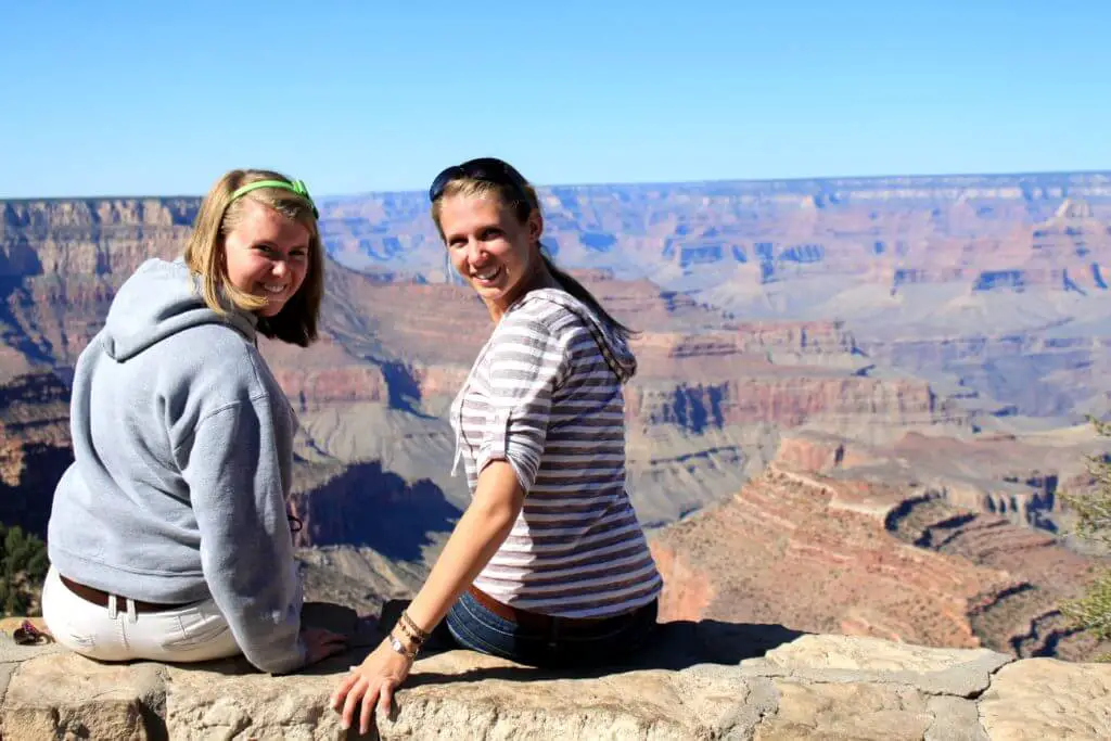 Molly and Gwen in front of the Grand Canyon