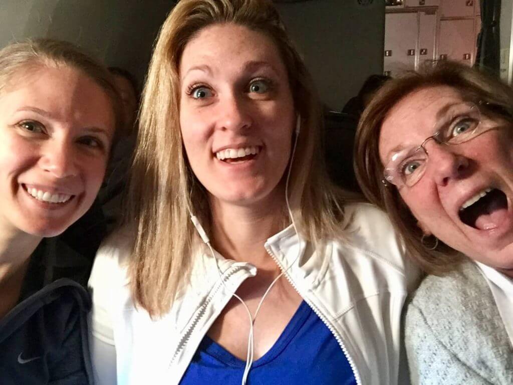 Gwen, Brooke, and Mom on the plane