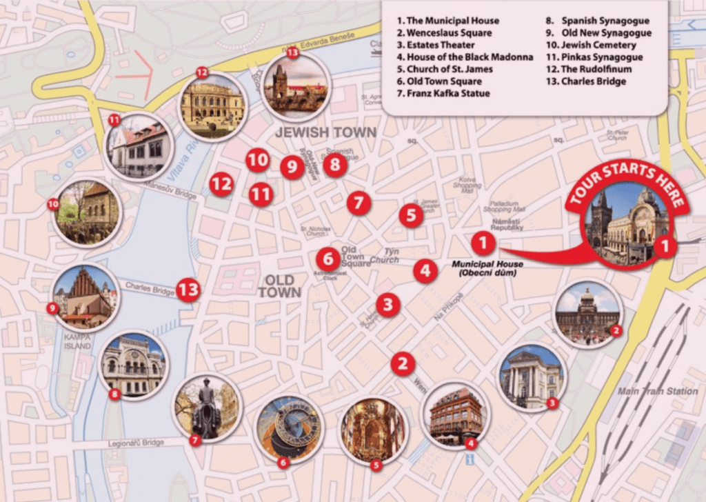Tour4Charity Prague Route Map