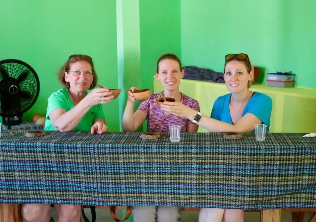 Drinking Mayan hot chocolate during our first mother-daughter trip to Belize!