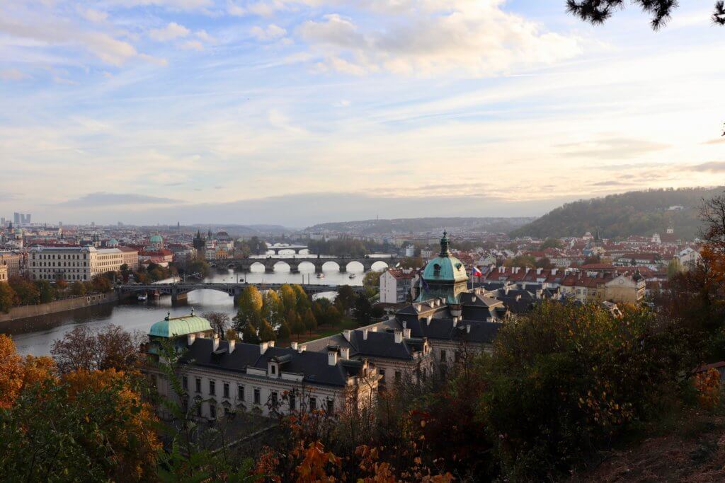 Prague Cityscape with Vlatava river