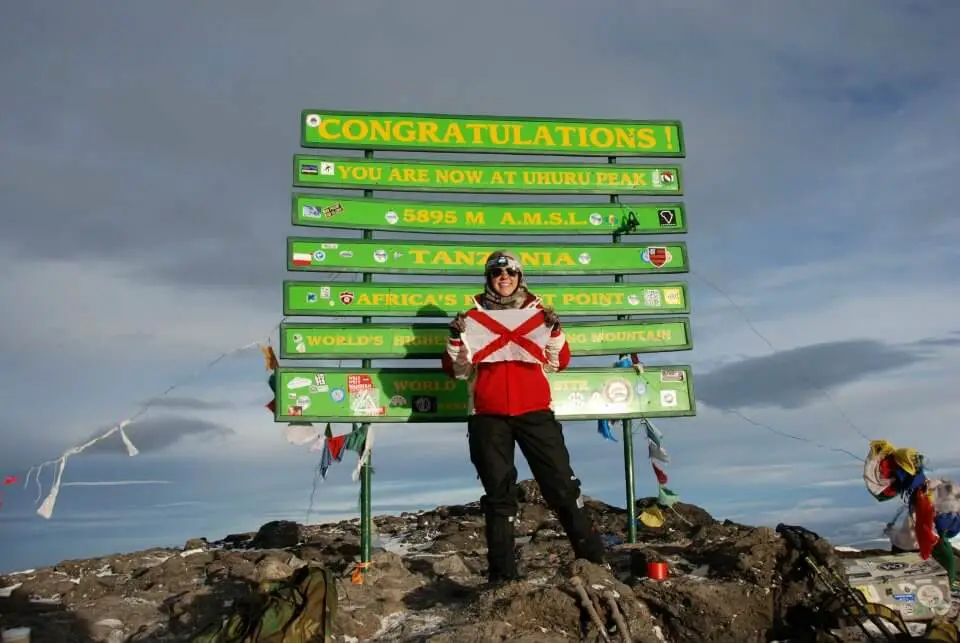 Emily atop Mt. Kilimanjaro