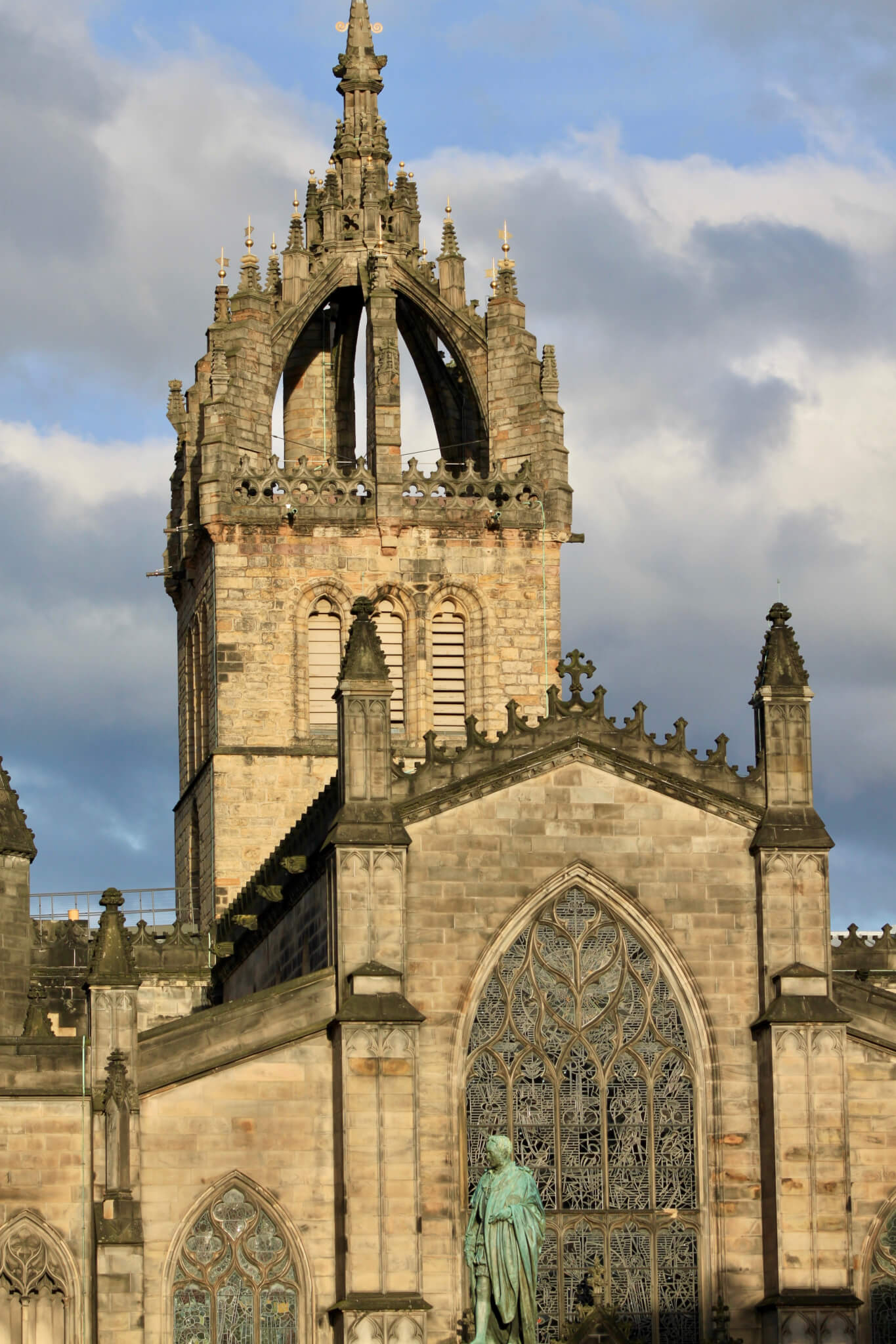 St. Giles' Cathedral lit by evening light