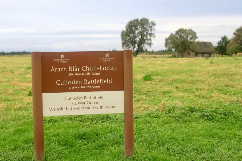 Culloden battlefield sign