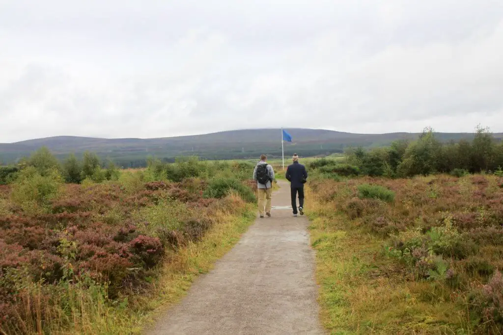 M and his dad walk the paths of Culloden
