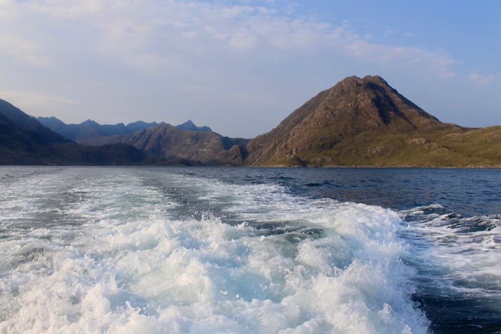 Looking back on the imposing mountains protecting Loch Coruisk