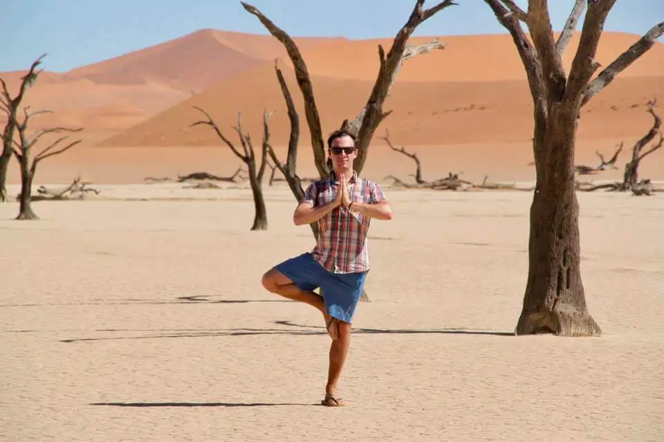 Max striking a pose in the Namibian desert