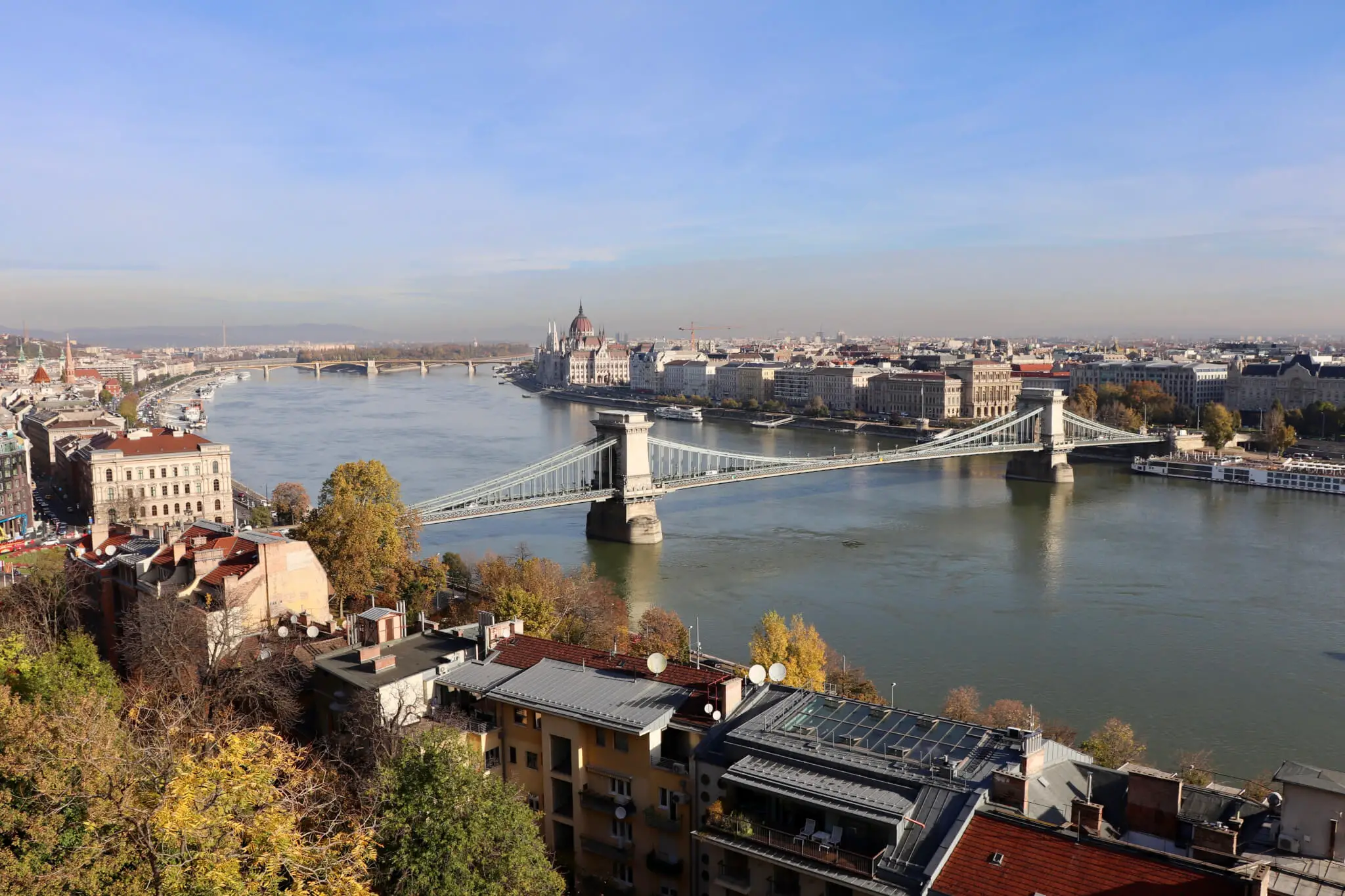 City view of Budapest, with Danube River and bridges