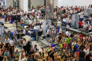 Massive crowd at airport security