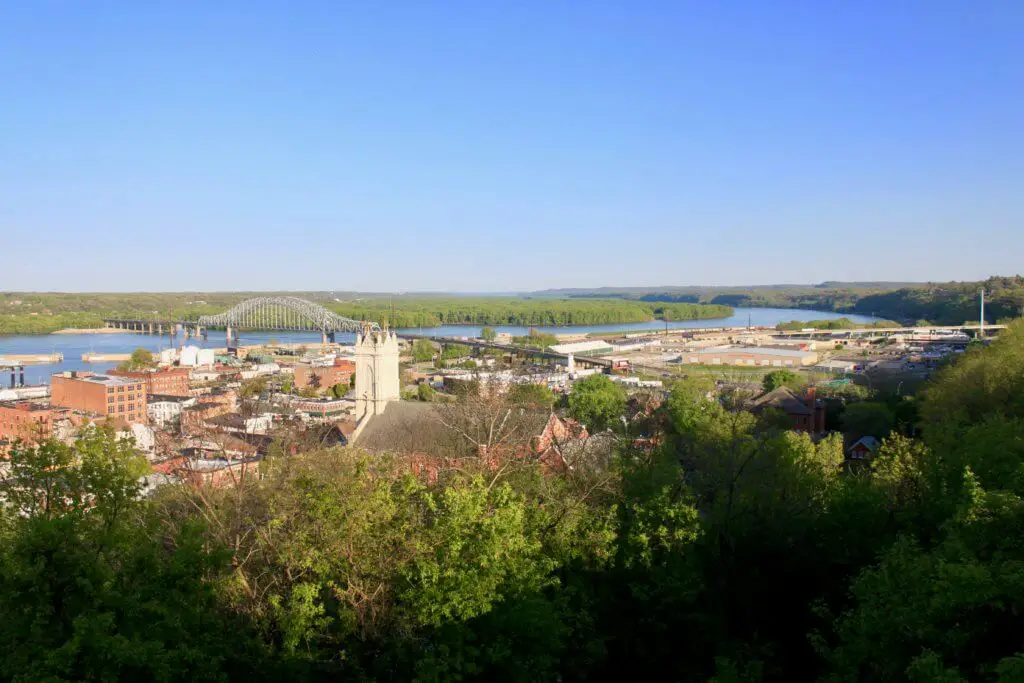 City of Dubuque along Mississippi River