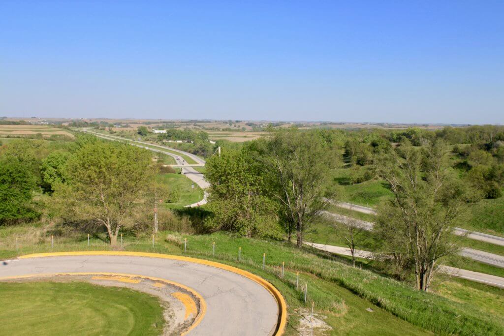 Looking out across the long flat expanse of Iowa