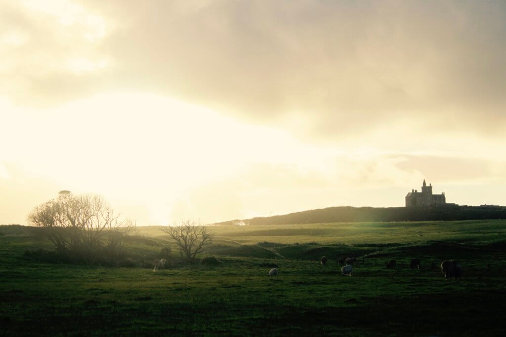 Castle at sunset on the Mullaghmore Peninsula