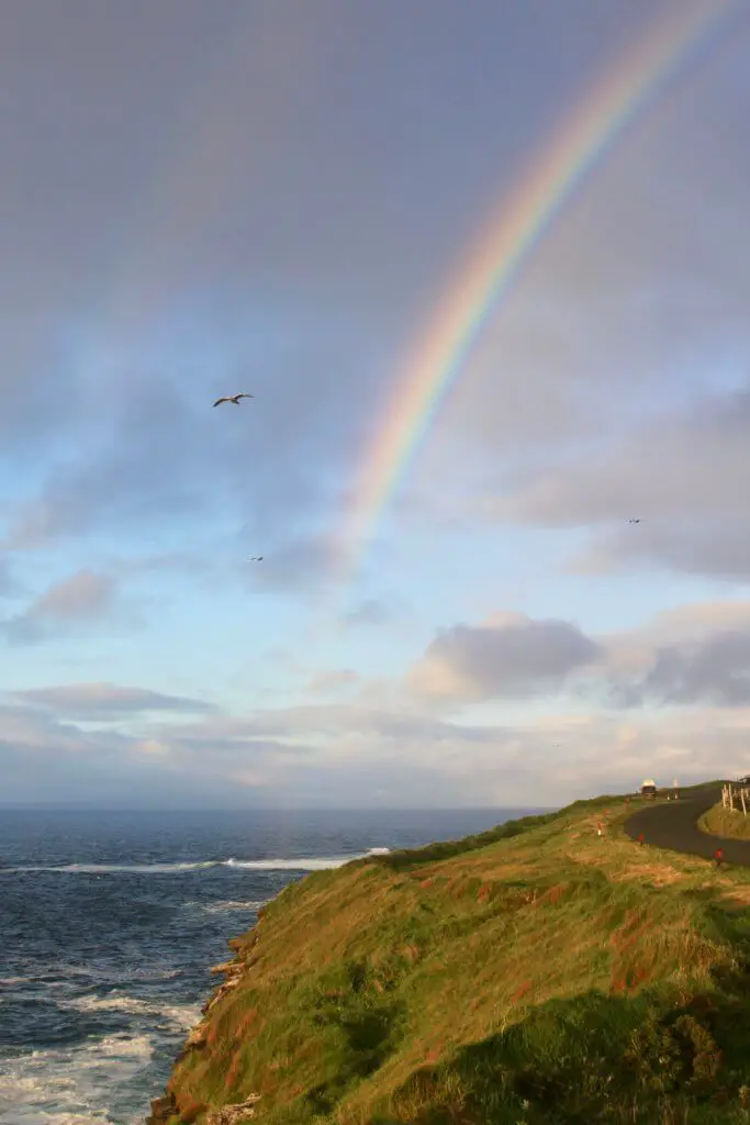 Rainbow over sea cliffs on the Mullaghmore Peninsula