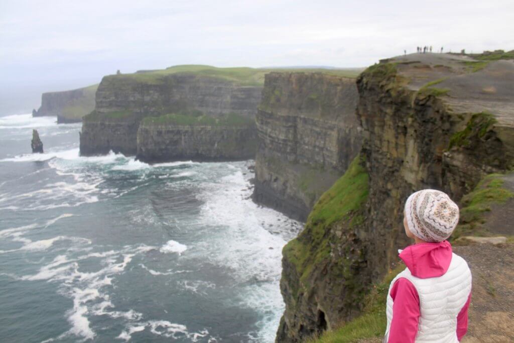 Gwen facing the Cliffs of Moher