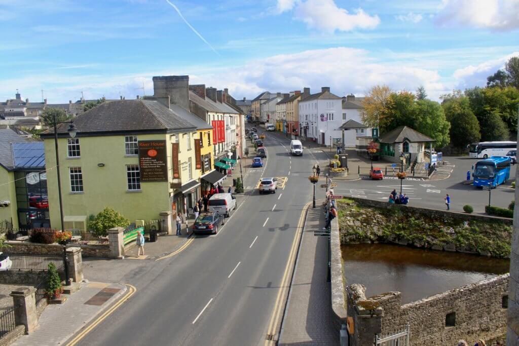 Town of Cahir with colorful buildings