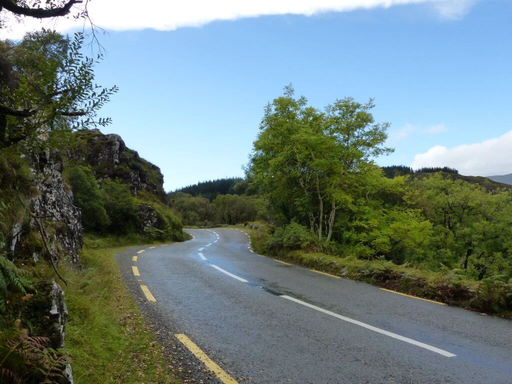 Narrow, winding road on the Ring of Kerry