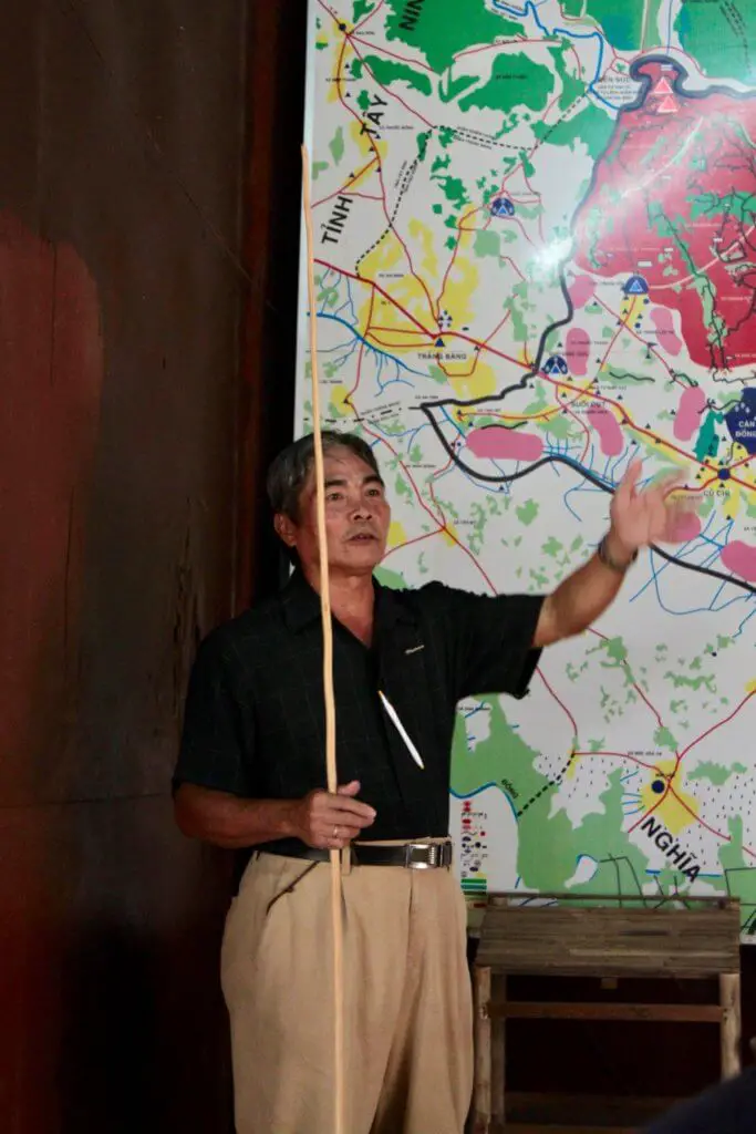 Our tour guide, Tung, explaining the map of the conflict