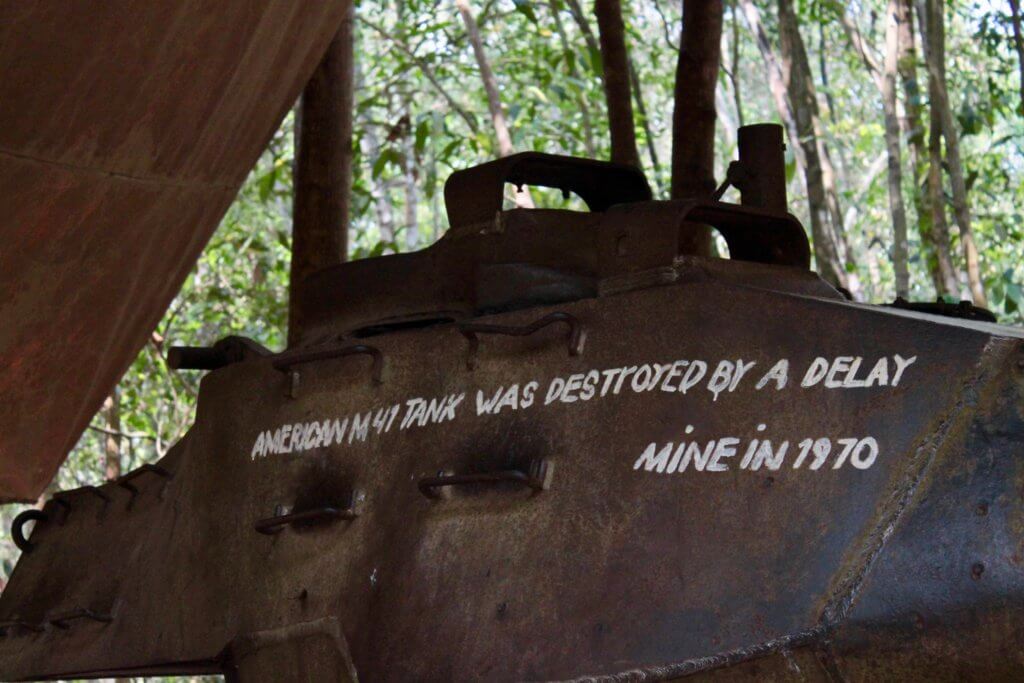 Captured US military tank