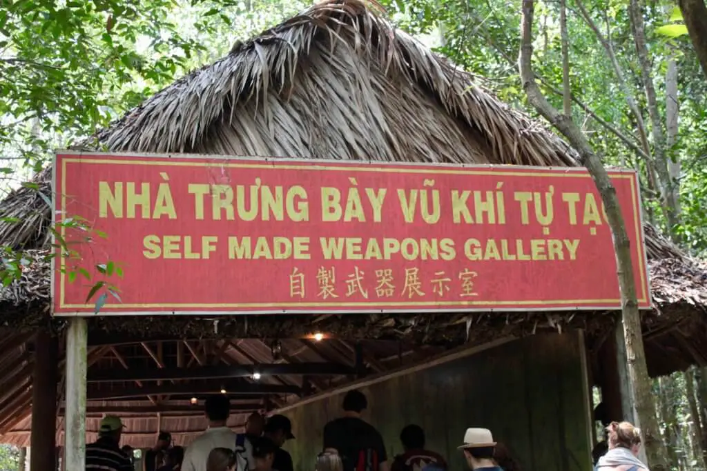 Sign for the self-made weapons gallery