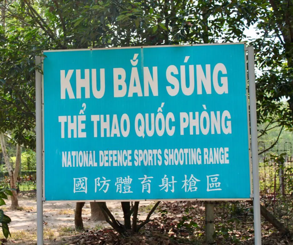Sign for the shooting range