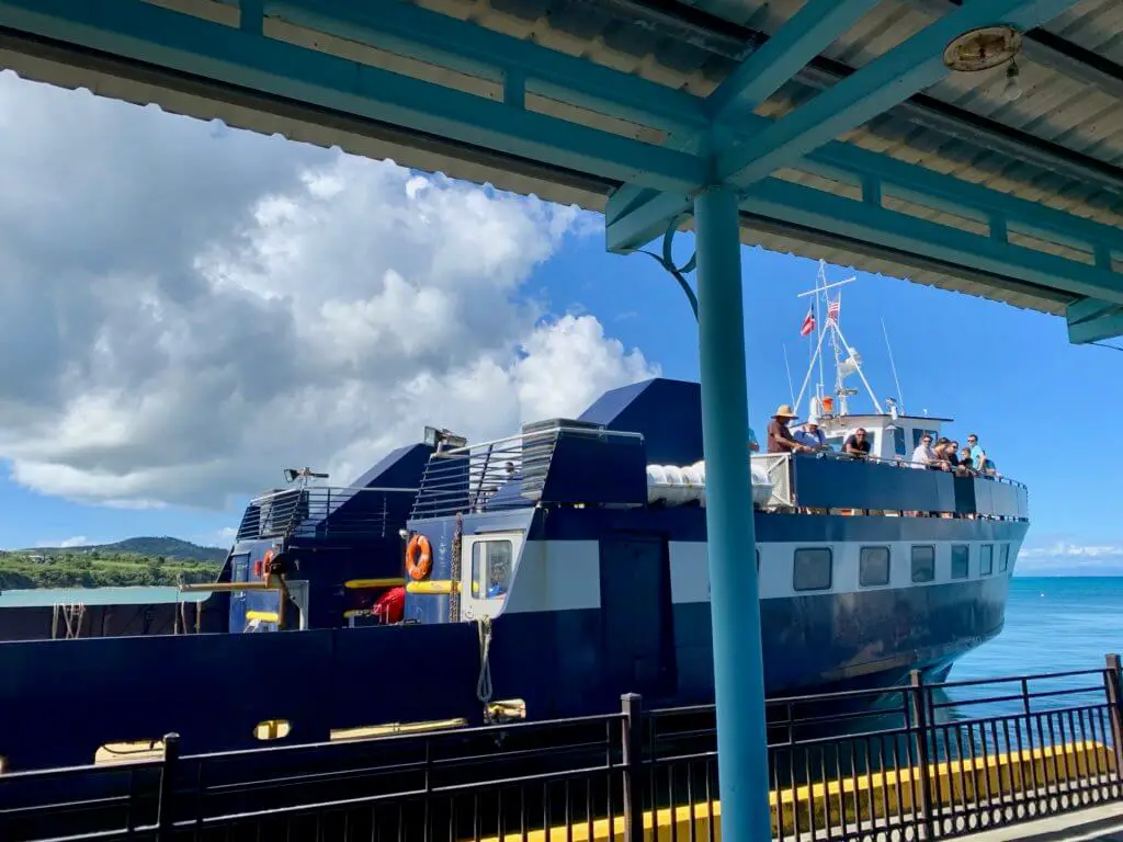 Ferry docked at the terminal in Vieques