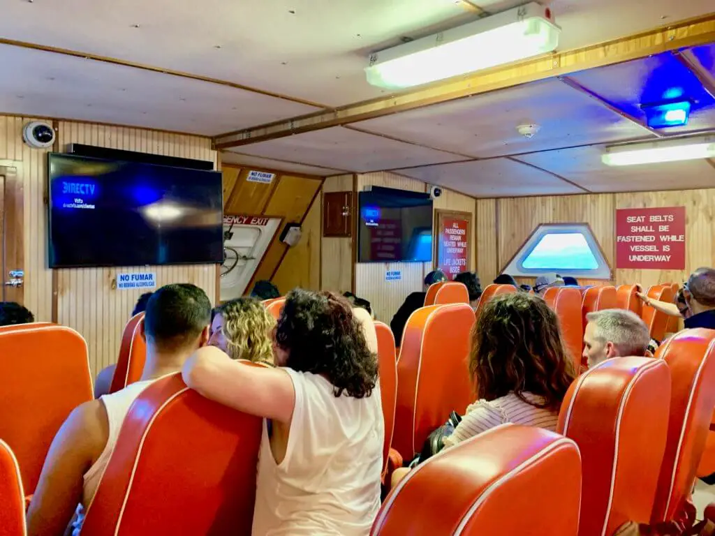Interior of our ferry ride to Vieques