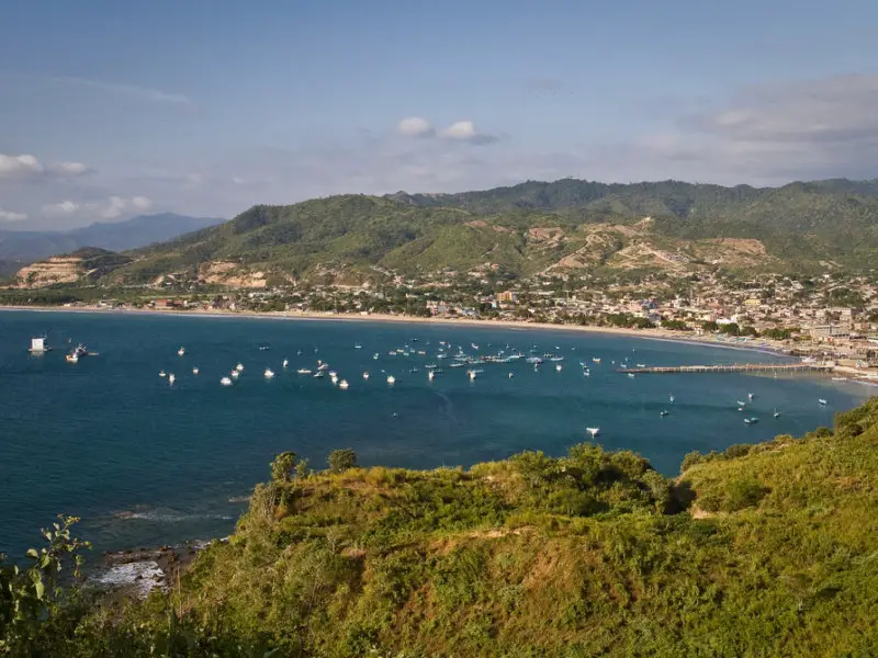 View of Puerto Lopez from a headland