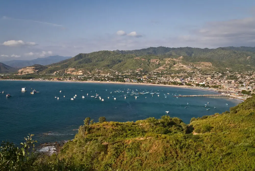View of Puerto Lopez from a headland
