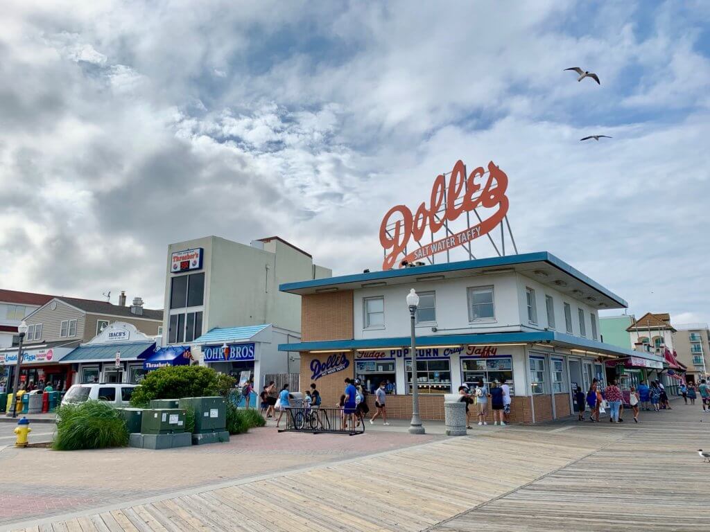 Dolles, Kohr Brothers, and Thrashers French Fries on the boardwalk