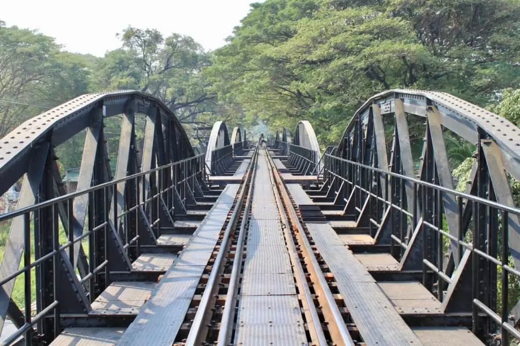 Railroad tracks on the Bridge on the River Kwai