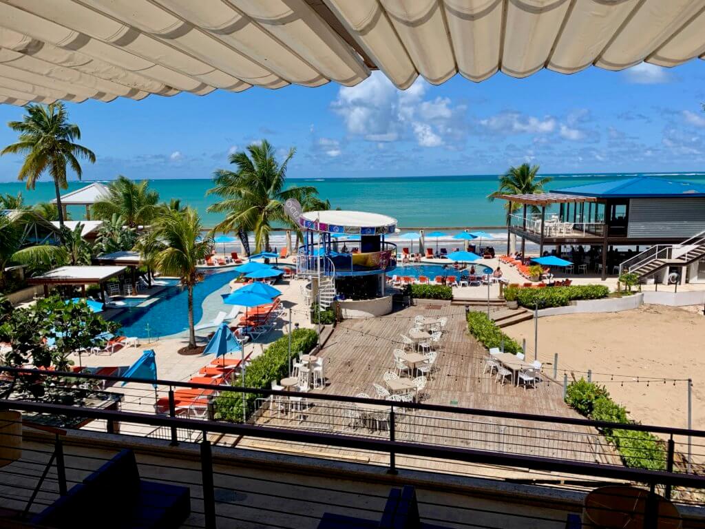 View of the Vivo Beach Club with the ocean beyond