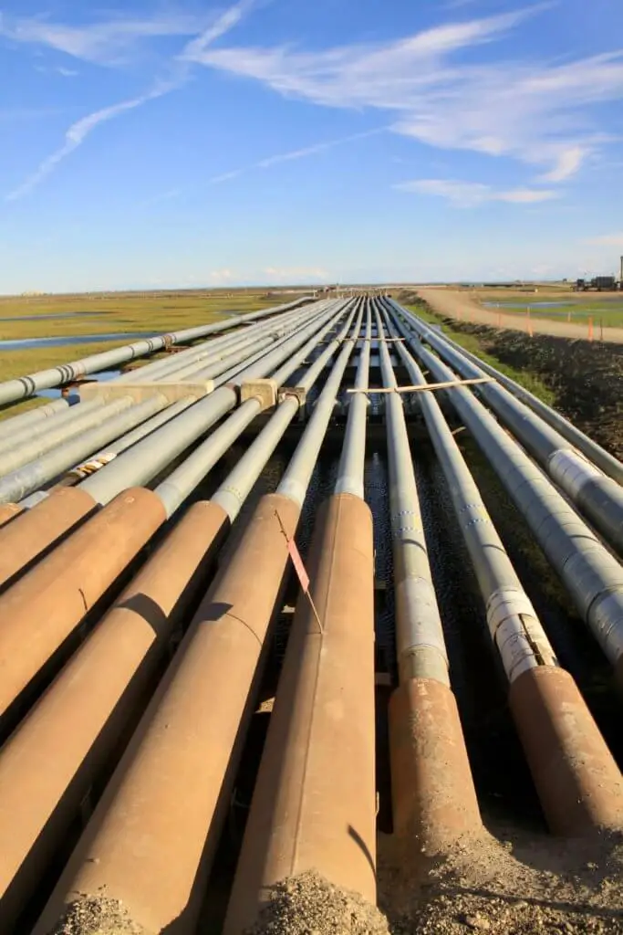 Pipelines stretching off into the distance