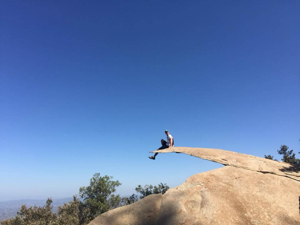 Chad perched atop Potato Chip Rock