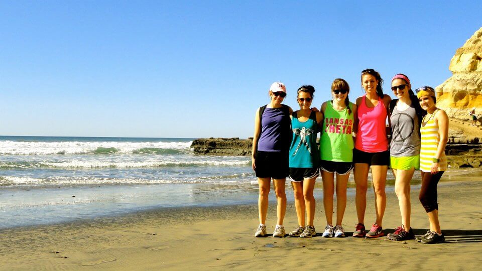 Charlotte and friends on the beach