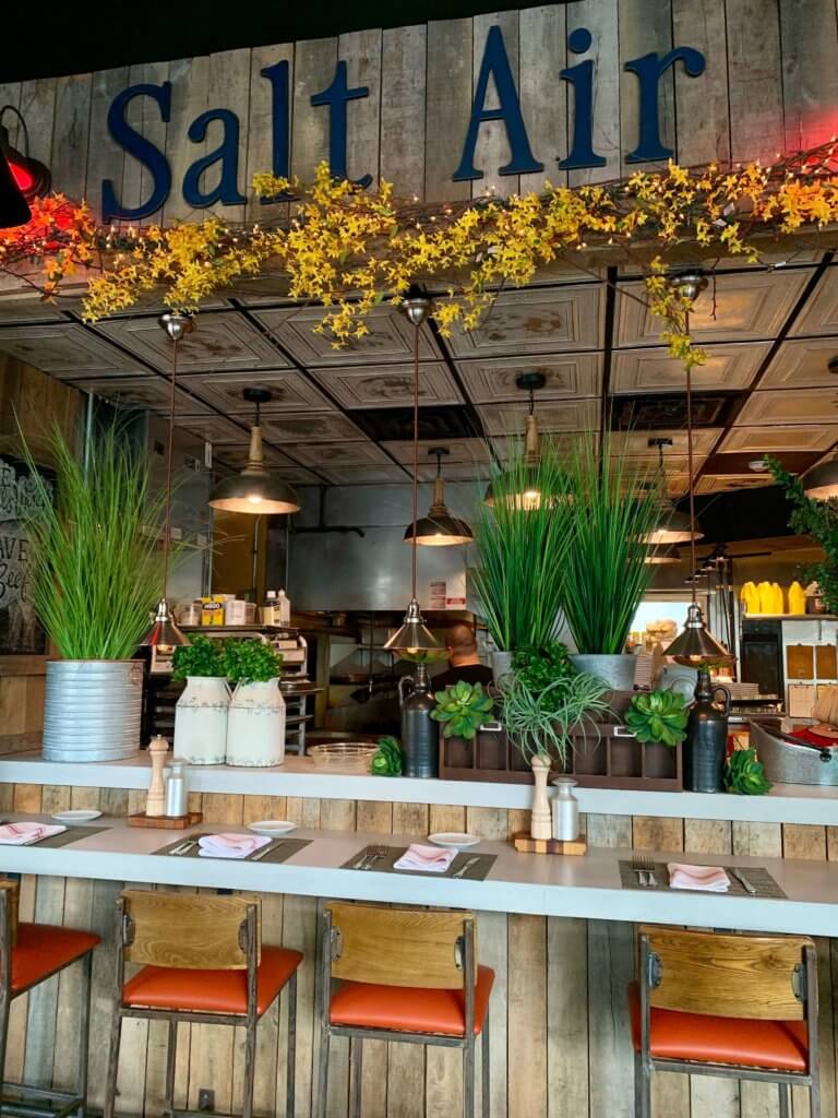 Bar and open kitchen at Salt Air