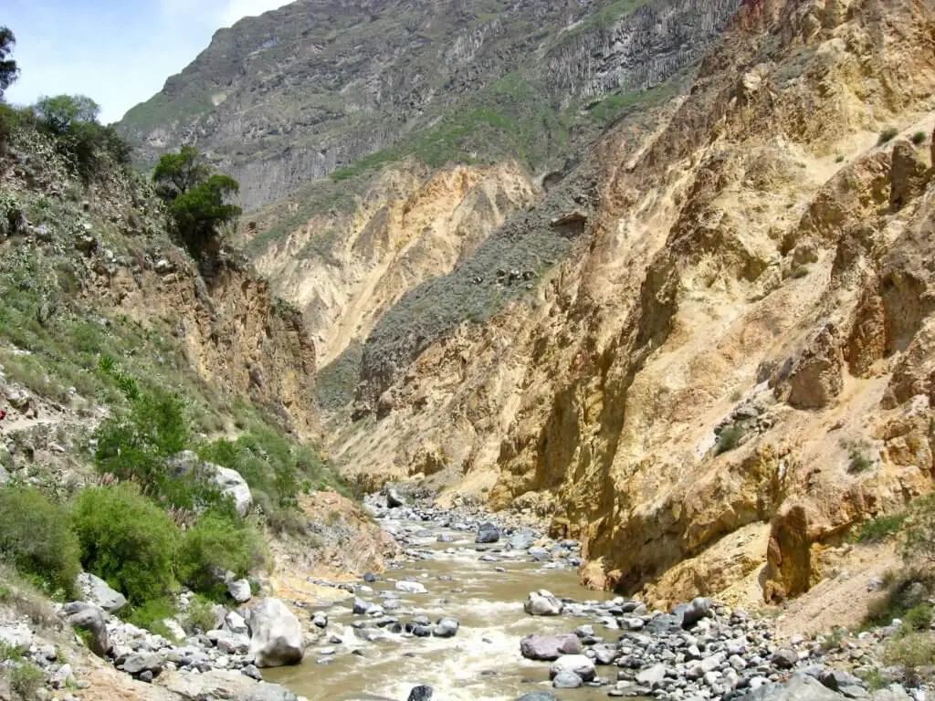 The Rio Colca at the bottom of the canyon