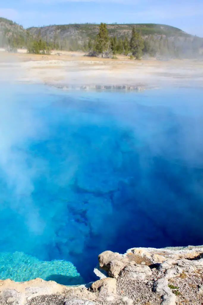 Deep blue geothermal pool
