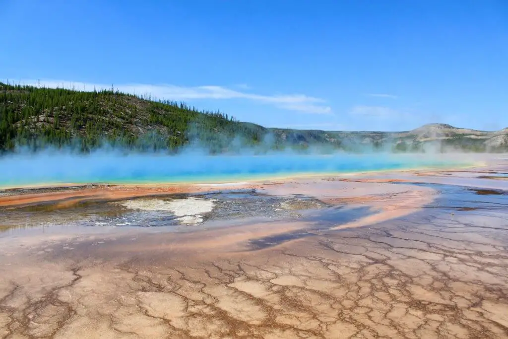 Grand Prismatic Spring, another highlight of our fall road trip to Yellowstone