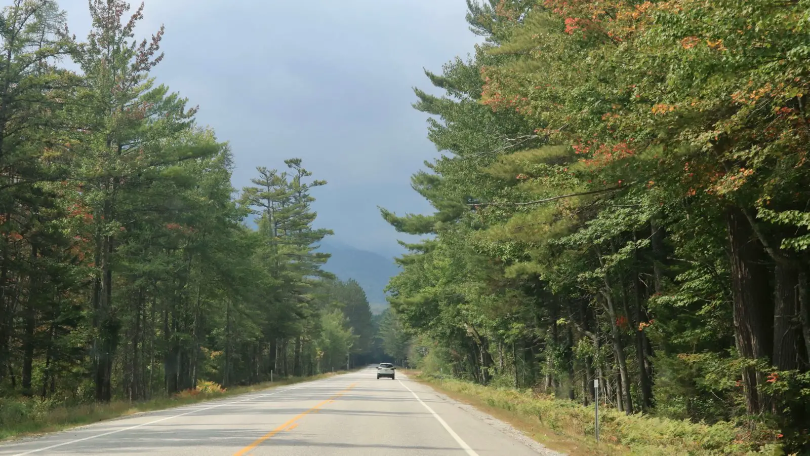 Driving the Kancamagus Highway through New Hampshire on our first family road trip