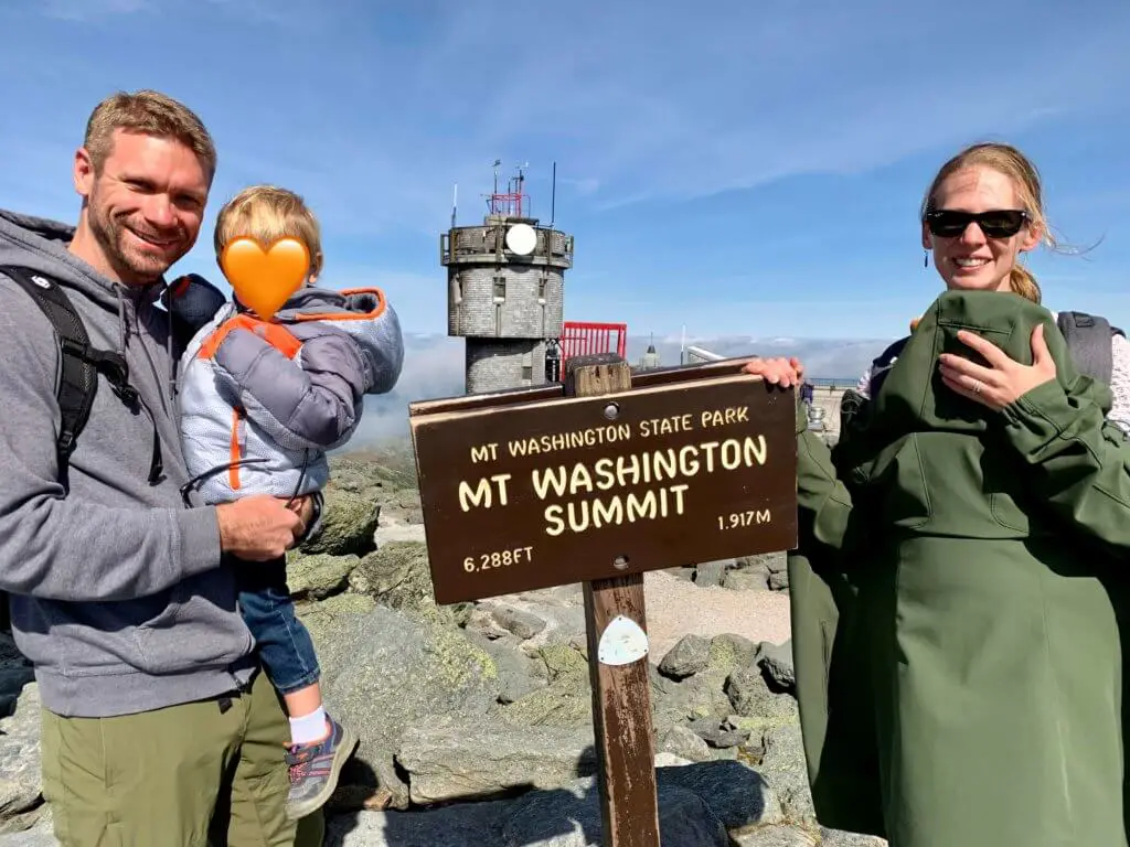 Family photo at the Mount Washington summit