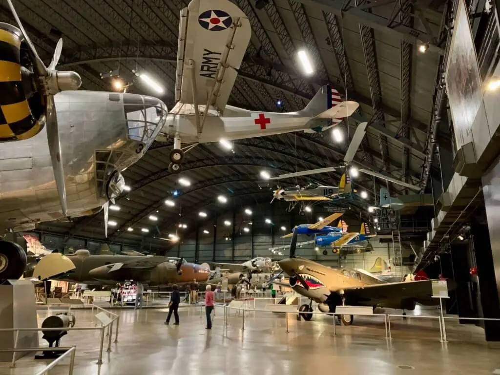 Dozens of planes on display in the World War II Gallery