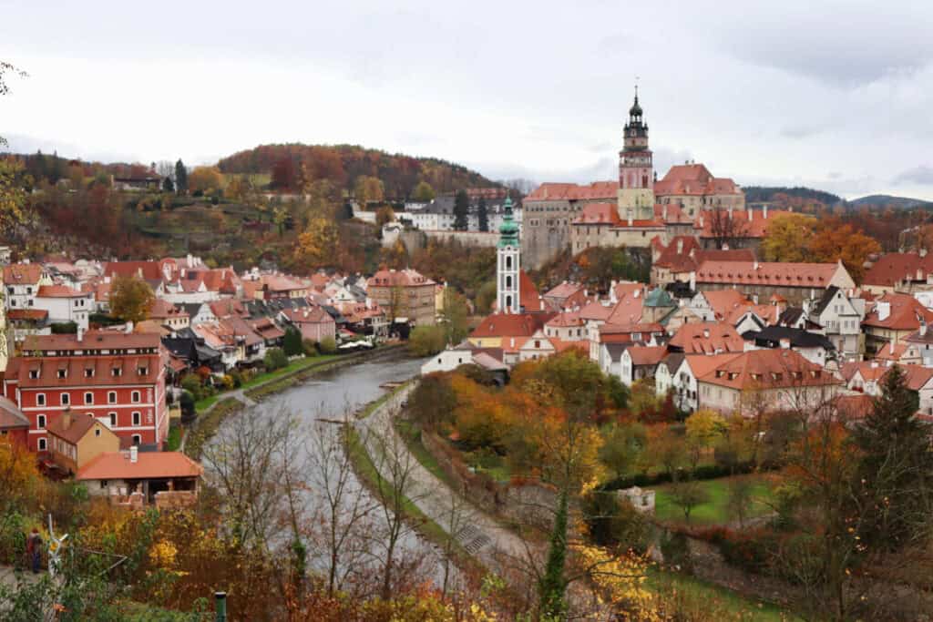 View of town of Cesky Krumlov