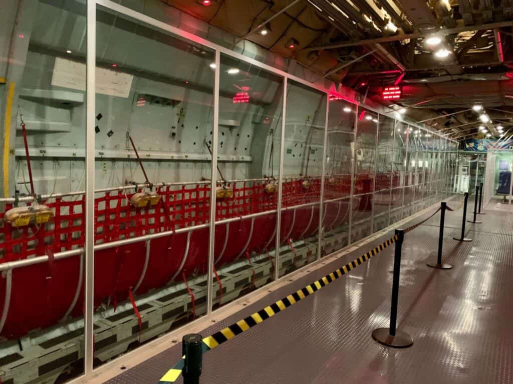 Interior of the Hanoi Taxi with mesh bench seats