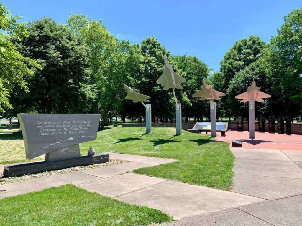 Exterior of the Air Force museum including Valor Park, which honors Medal of Honor recipients