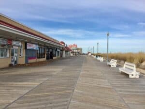 Empty boardwalk during the Rehoboth Beach off-season