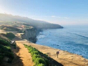 Beautiful trail along the cliffs with the ocean below