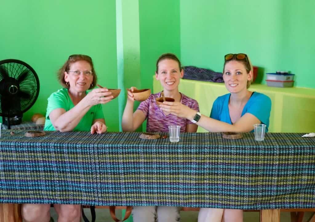 Drinking Mayan hot chocolate